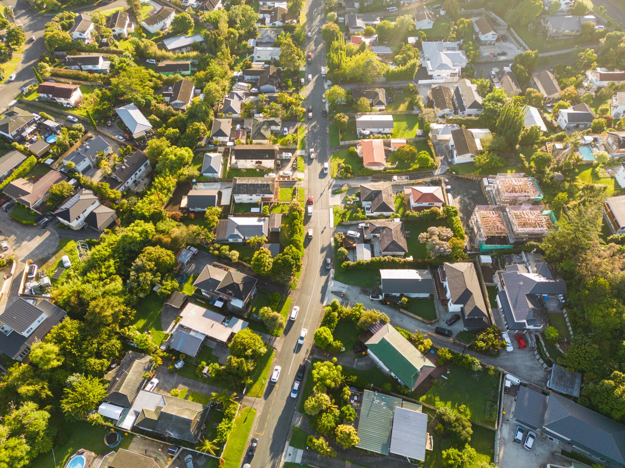 Overhead of suburbs